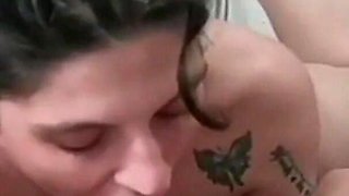 Plays with Stepdad, Gives Him a Perfect Blowjob at Her House