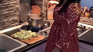 Red and Gold Dress Kitchen Play - Spanking, Blowjob, Doggy & Intense Orgasm 298