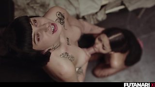 Horny hussy and futa girl thrilling xxx story