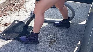 Car Cleaning Outdoor Pee
