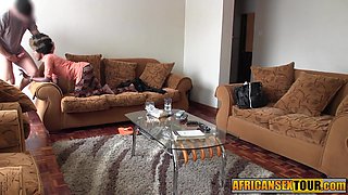 Petite curly African enjoyed rough sex