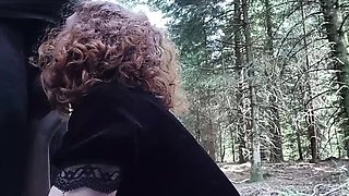 Sexy Redhead MILF Gives Hot Blowjob in Forest - Doggy Style & Cum in Mouth