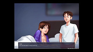 Stepmom share bed with stepson and cum inside her