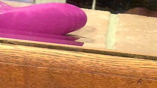Milf Queen masturbates in the mirror with toy and then drains her Kings Balls