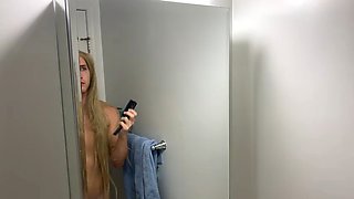 Crossdresser Fixing Messy Wig