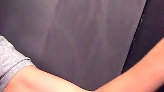 Ashli Ames gets huge cock to suck from gloryhole