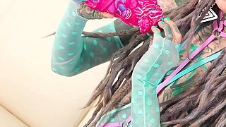 Tattoo Girl Squirt Games - Anal Gapes and Prolapse and Big Dildos