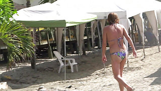 First time on the beach with my wife's step sister having sex, big cumshot on her hairy pussy
