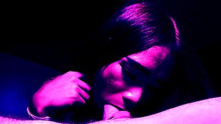 Kinky femboy swallowed big white dick