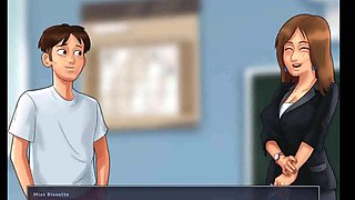 French milf professor wants to bang her schoolgirl in summertime saga episode