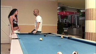 He Fucks His Girlfriend on the Bar's Pool Table