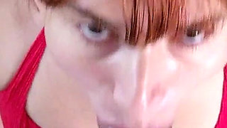 Nappy Redhead Gabbie Luna Sucking Big Cock to Take Milk