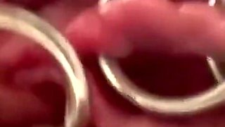 Extreme Close Up Rubbing My Pierced Clit by MakeUp Brush and Huge Orgasm make me completely Wet my Pussy