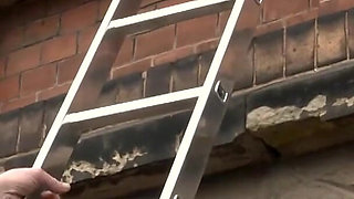 Fucked by Voyeur - Mature Brunette Gets Both Holes Stretched Hard