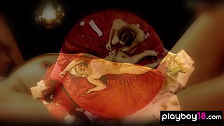 Lesbian teenager massaging her horny blondie GF