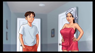 Stepsister Jenny's camshow in her swimsuit during summertime saga