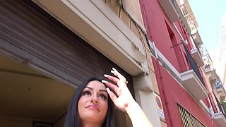 Hot latina babe with great forms gets fucked by a german agent in his place
