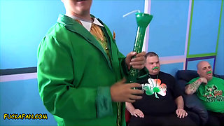 Fuck A Fan - Jennifer White Triple cum swaps Aaron's sperm w Charity & Charlyse on St Patrick's Day