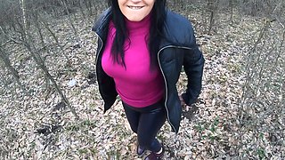 Blow-job in the Woods with My Husband Friend- Down-jacket Fetish 249
