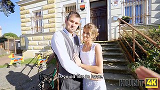 Watch Steve Q & Sarah Kay get down and dirty in wedding dress & pussy action