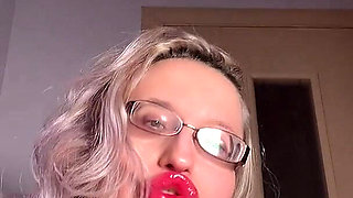 Bimbo Big Lips Blowjob JOI Eye Glasses