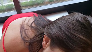 Czech amateur blowjob and fucking POV in public