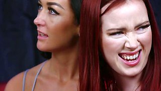 Pervy CFNM cougars tugging guys cock