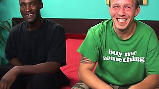 A funny white guy and a hung black stud having sex