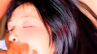 POV close up asian gf blowjob