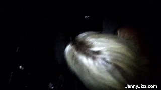 Glory hole blowjob busty amateur blonde fucking