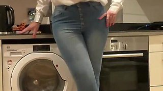 Jeans Day to Work Big Ass Satin Secretary JOI