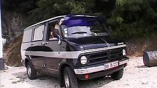 Horny Blonde Woman Gets Fucked Really Horny Outdoors in the Car - Horny Shaved Pussy