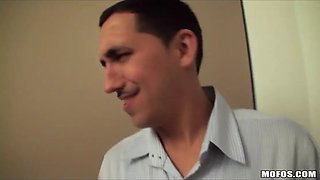 Hot latina with a pair of brilliant boobs is nailed in her hotel