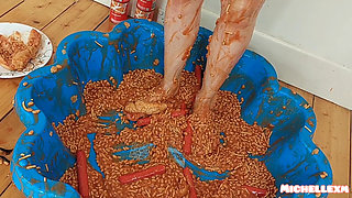 Feet in Beans and Sausages, Foot Worship Sesy Soles