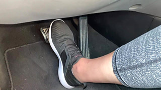 Pedal Pumping in Tennis Shoes by Ivys Feet