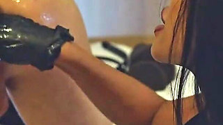 Asian MILF Mistress Fucked Her Slave Boy by Huge Strapon