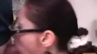 Hot! Nerdy Brunette MILF Secretary with Glasses Sloppy Blowjob: Babe, Cumshot  Pov Porn