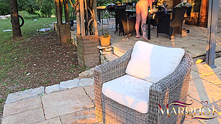 My Cuckold Guy Films a Lover Fucking Me Hard on the Pool Terrace
