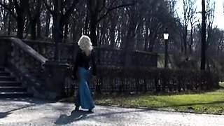 Big ass amateur blonde fucking POV in public