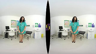 Virtual Nurse; Petite Brunette Nurse Strip Solo Thin Small Tits