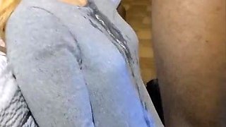 Blonde bombshell gets throated in a wild interracial frenzy