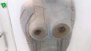 Amateur shower and masturbation