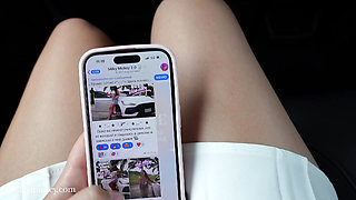 A cab driver spotted a girl masturbating in the car and fucked her.