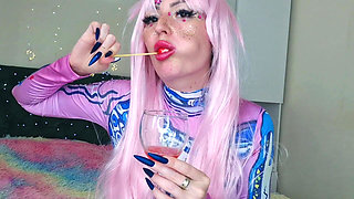 Lollipop Sucking, Lip and Spit Fetish, Foot Fetish, Oiled Feet, Sexy Ass Worship, and Your Little Penis Humiliation.