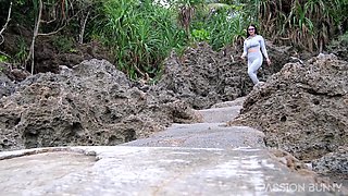 Risky Outdoors Pee in Sport Suit