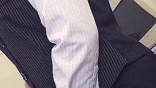 Japanese Secretary Blows Her Boss Before Getting Bush Satisfied