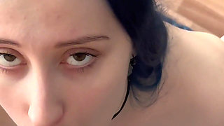 18-year-old Stepsister Gets Fucked in the Ass and Eats Cum, From Ass to Mouth, Big Natural Tits Cutie