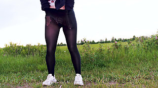 51- I Will Tease You with My Legs in Shiny Tights, Perfect Ass, and Put My Hand in My Panties if You Ask?