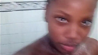 Went in the Bathroom Saw This Cute Hot Ebony Teen Girl in the Shower She Fingering Her Tight Wet Soapy Pussy - Mastermeat1