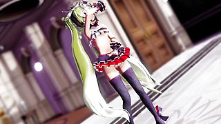 Hatsune Miku Conqueror Undress Dance Hentai Mmd 3D Blonde Hair Color Edit Smixix